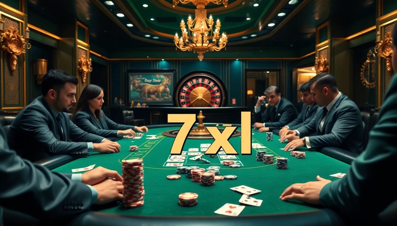חוויה של פוקר בסיכון גבוה באמצעות פלטפורמת 7xl בסביבת קזינו יוקרתית.