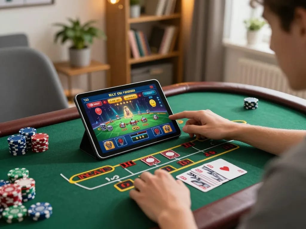 Engaging in strategic gameplay on Rik vip platform while enjoying a cozy home atmosphere.