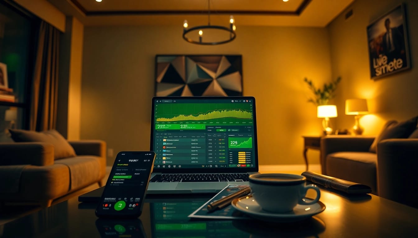 Interactive betting interface representing 28 BET with modern elements in a cozy setting.