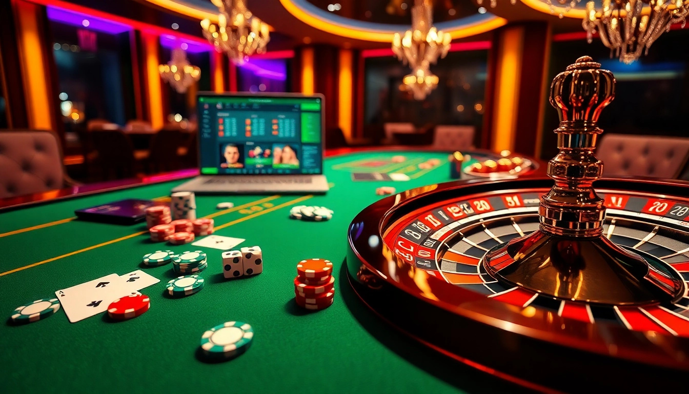 Engage with thrilling gambling action at https://789wins1.net/ featuring a luxurious casino scene.