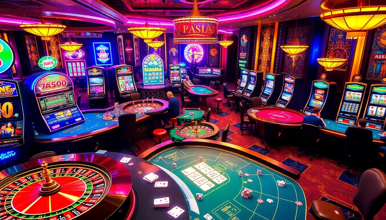 Players enjoying games at https://789wins1.net/, featuring vibrant casino tables and slot machines.