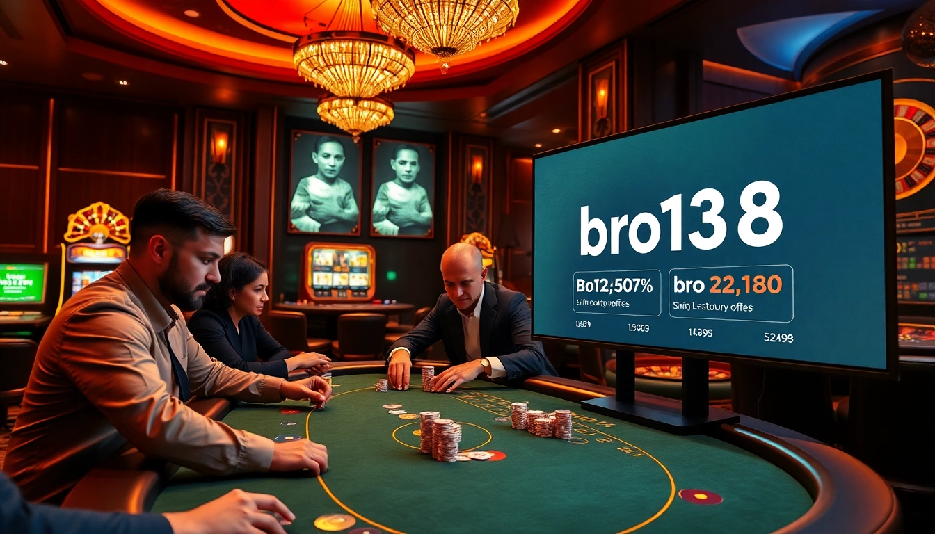 Experience thrilling high-stakes poker action at bro138's luxurious casino environment.