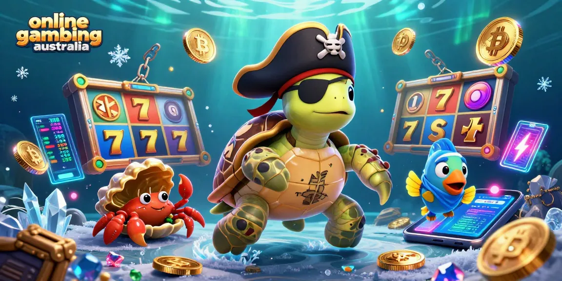 Engage with online gambling Australia through a vibrant 3D illustration of casino themes and characters.