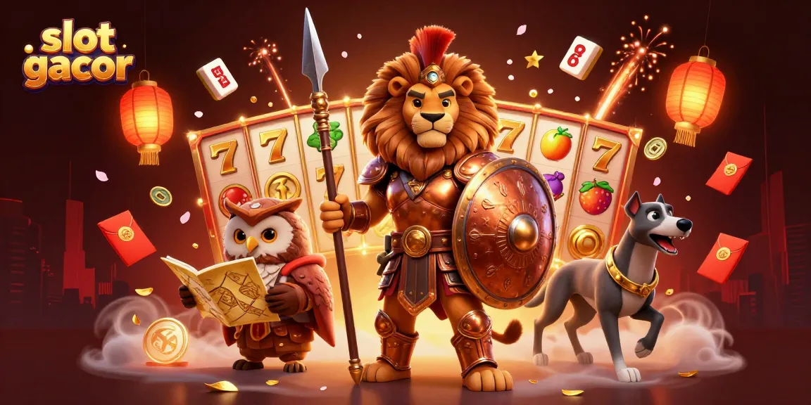 Experience thrilling slot gacor excitement with colorful reels and festive elements in this dynamic scene.