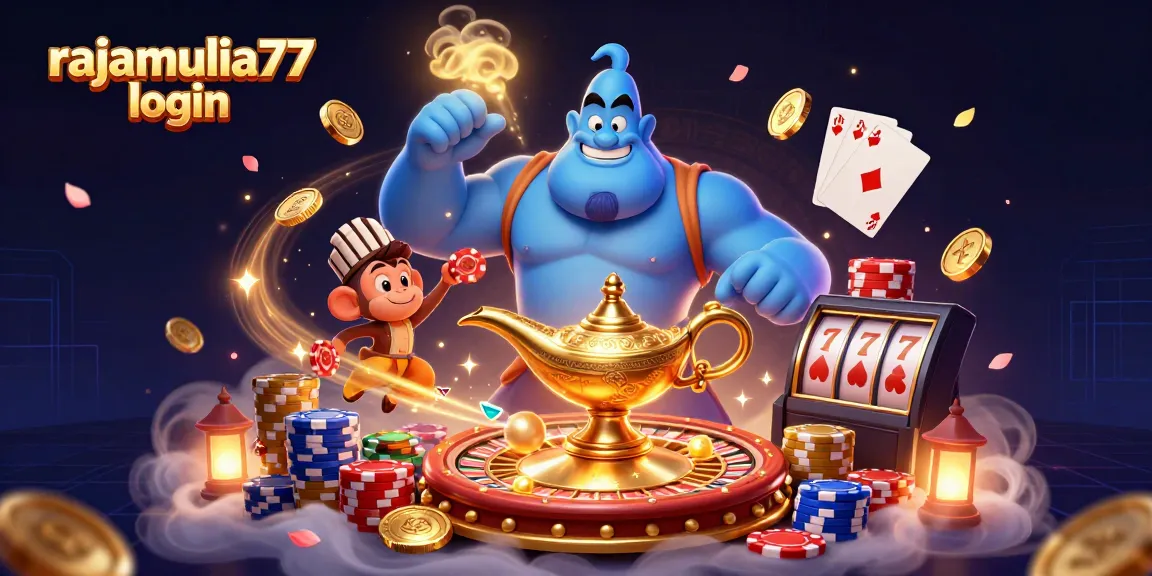 Login rajamulia77, nikmati slot dan permainan sambil berhadapan dengan genie dan koin berkilauan.