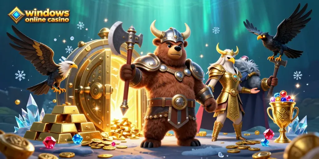 Engage in the exciting world of windows online casino with a vibrant, action-packed 3D scene.