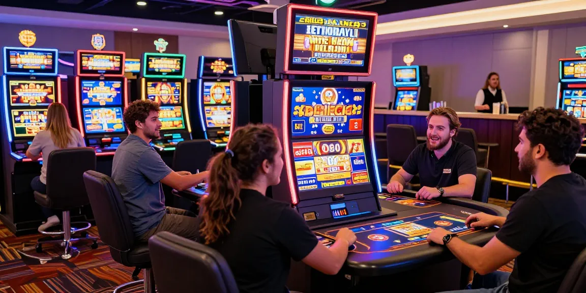 Experience the excitement of credit card casinos at https://being-there.org.uk with vibrant players engaging in slot games.