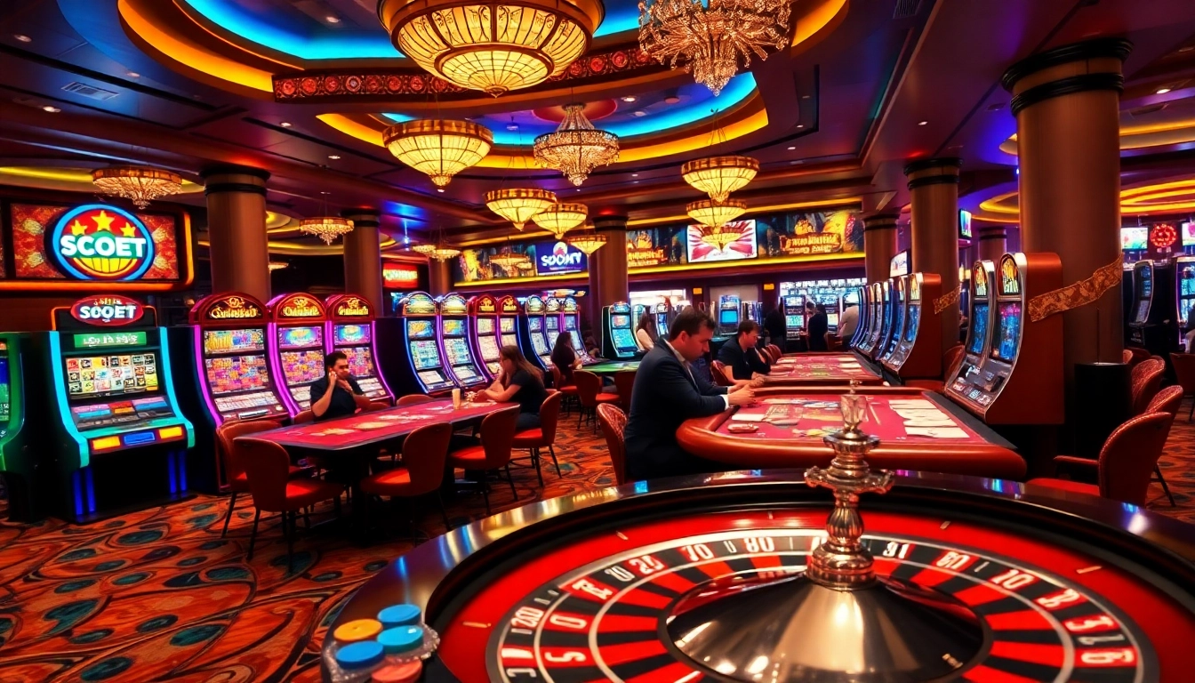 Engaging players enjoying thrilling games at a casino featuring link alternatif sbobet elements.