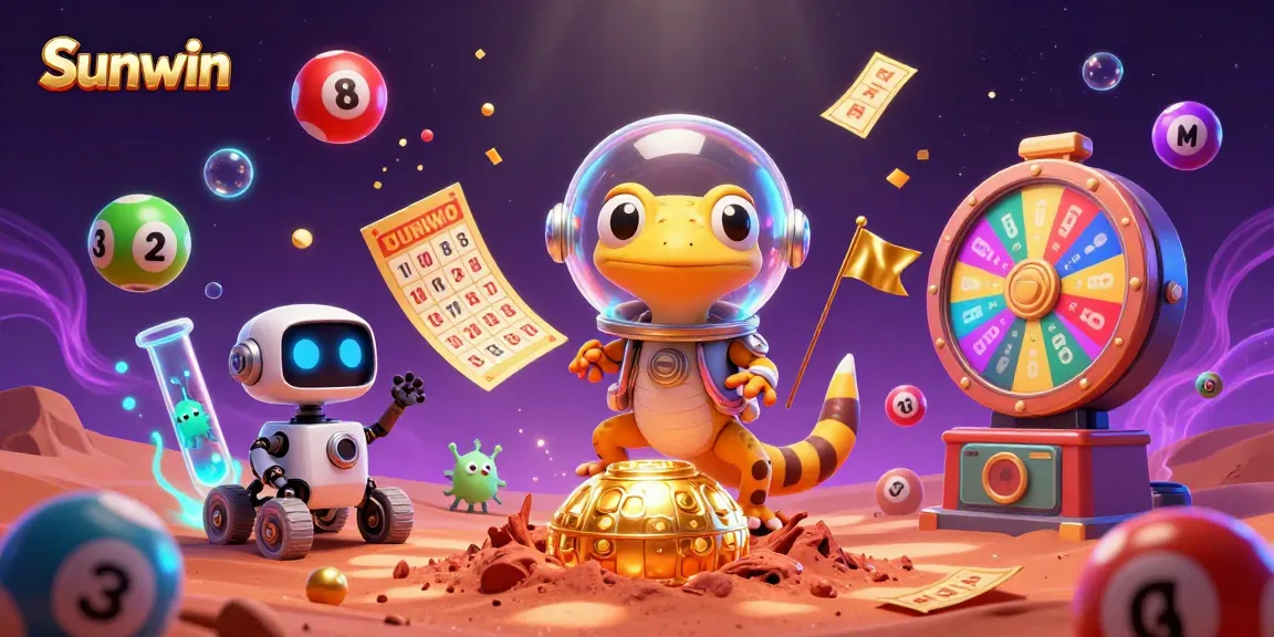 Engage with Sunwin's vibrant casino universe where our Martian gecko discovers gold and excitement.
