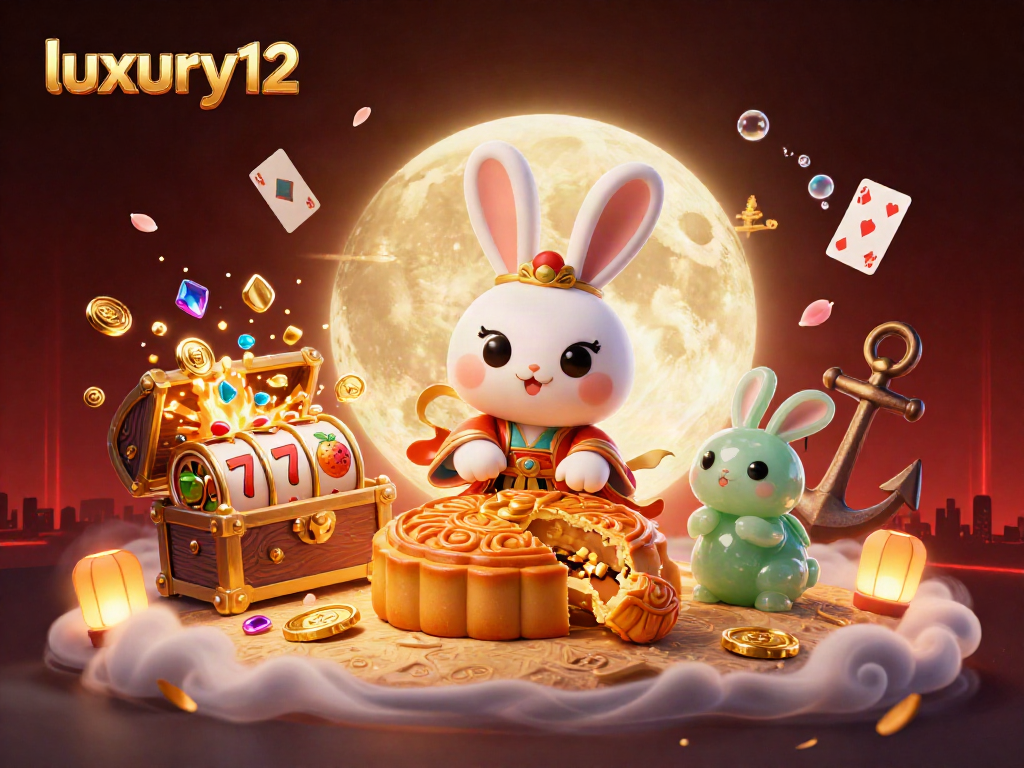 luxury12 merayakan keberuntungan dengan karakter cerita kelinci bulan dan elemen permainan kasino.
