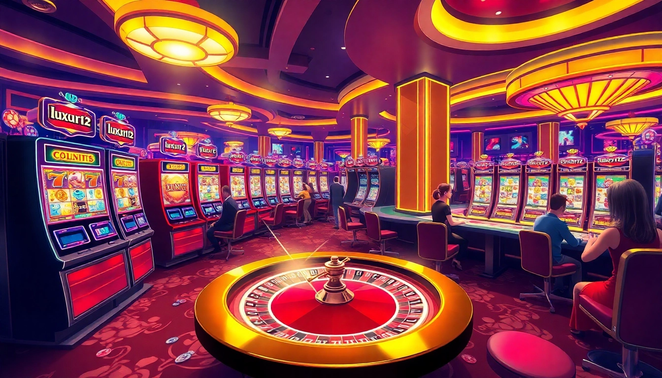 Experience luxury12's premium gaming with vibrant slot machines and an exciting casino ambiance.