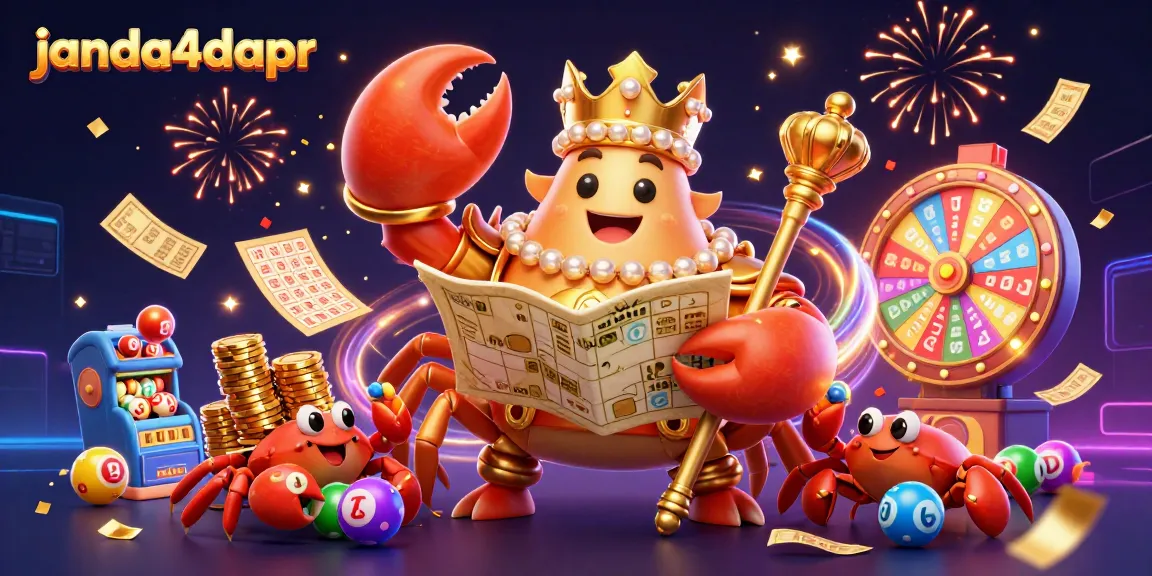 Menampilkan suasana meriah janda4dapr dengan kepiting emas raksasa dan elemen lotere dinamis