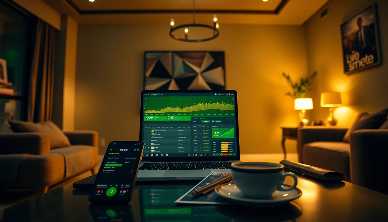 Interactive betting interface representing 28 BET with modern elements in a cozy setting.