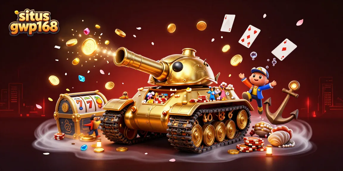 Momen seru di situs gwp168 dengan tank kasino kartun emas yang unik.