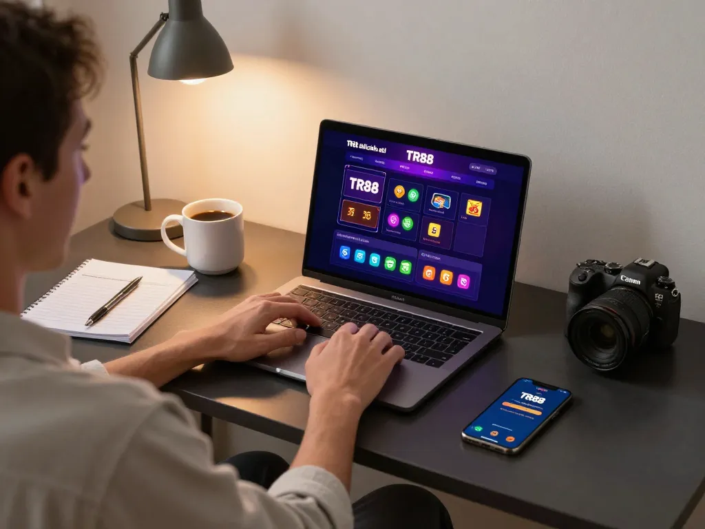 Engaging in online gaming on TR88 chính thức platform while managing bankroll strategies at home