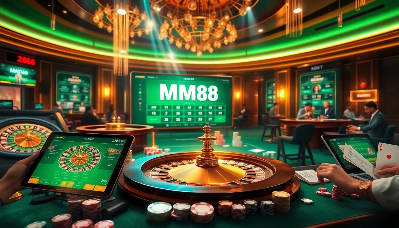 Experience high stakes excitement with mm88 vin at a luxury casino table filled with poker chips and winning odds.