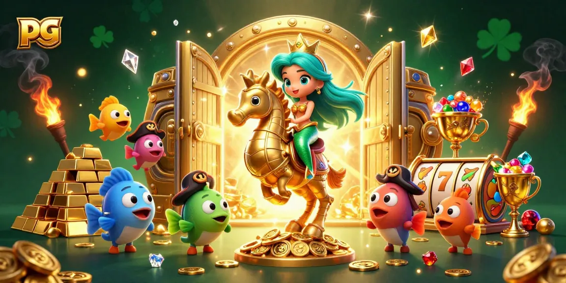 Experience the thrill of pg slots with a colorful underwater casino adventure featuring vibrant characters and treasures.