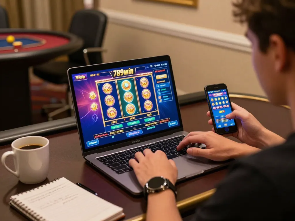 Engaging in strategic gameplay on 789win's online platform.