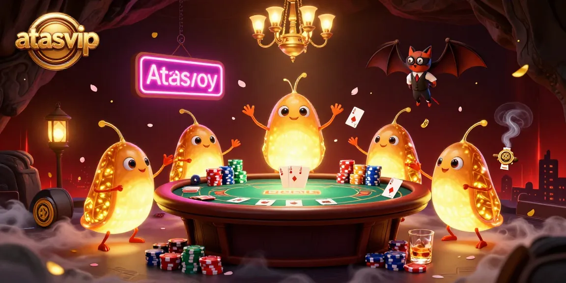 Experience the excitement at atasvip with glowing glowworms illuminating the vibrant cave casino scene.