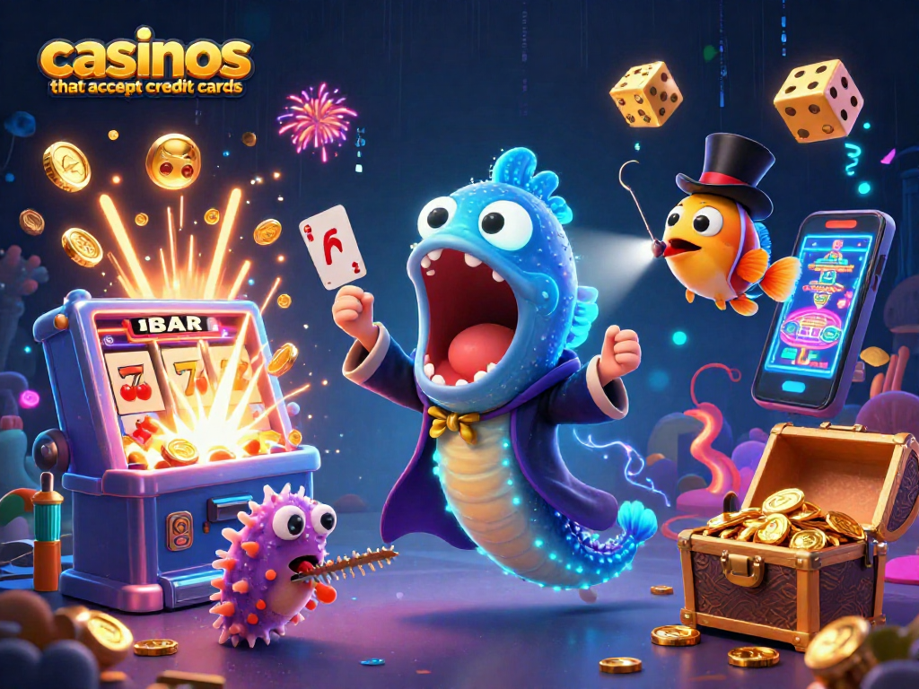 Experience the excitement of casinos that accept credit cards with magical characters in a vibrant 3D scene.