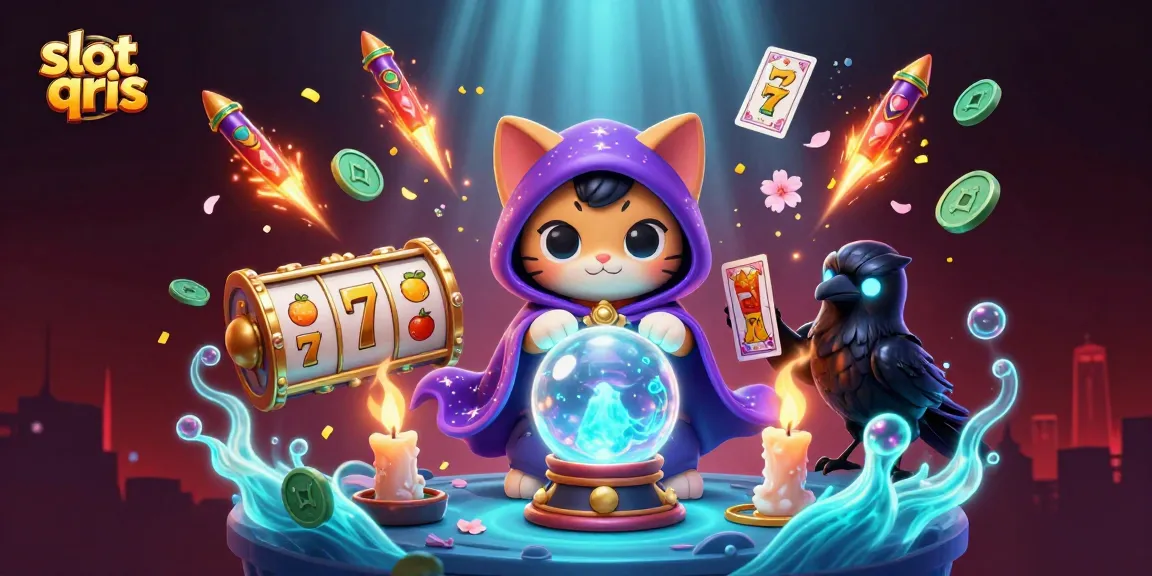 Engage with slot qris imagery featuring mystical characters and dynamic casino elements, capturing rich gambling energy.
