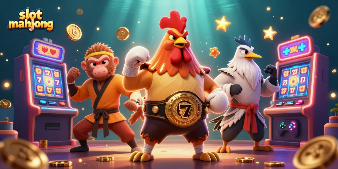 Engage in slot mahjong gameplay with vibrant characters in a packed casino scene full of excitement.