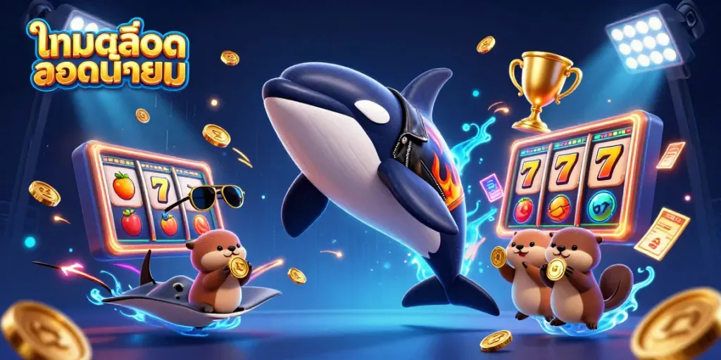 Engage with exciting เกมสล็อตยอดนิยม featuring vibrant slot game elements and dynamic sea creatures.