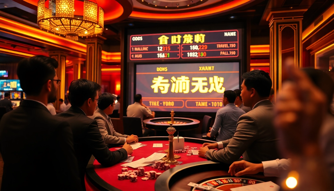 Betting strategies and techniques forแทงบอล showcased at a bustling casino.