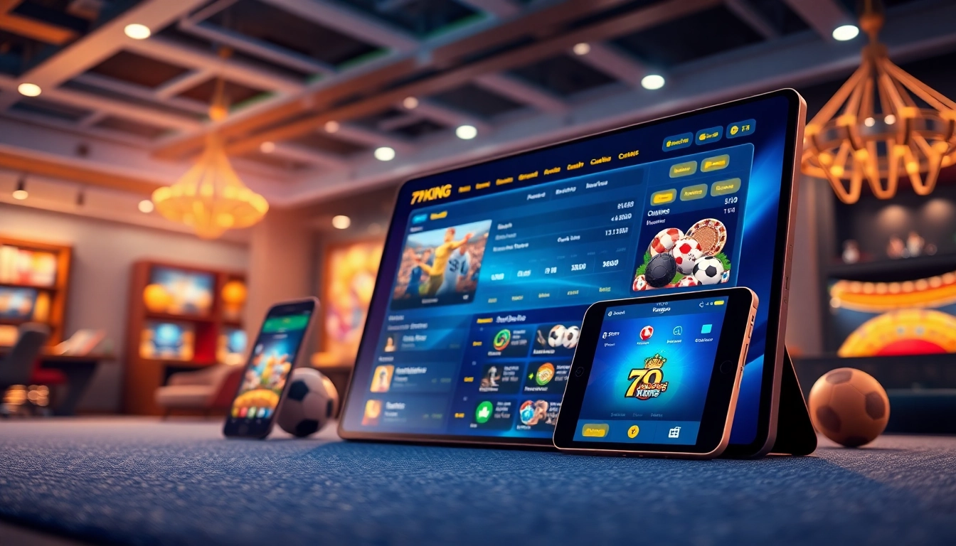 Interaktive Online-Wett-Szene, die die Funktionen und Spiele von 79king hervorhebt.