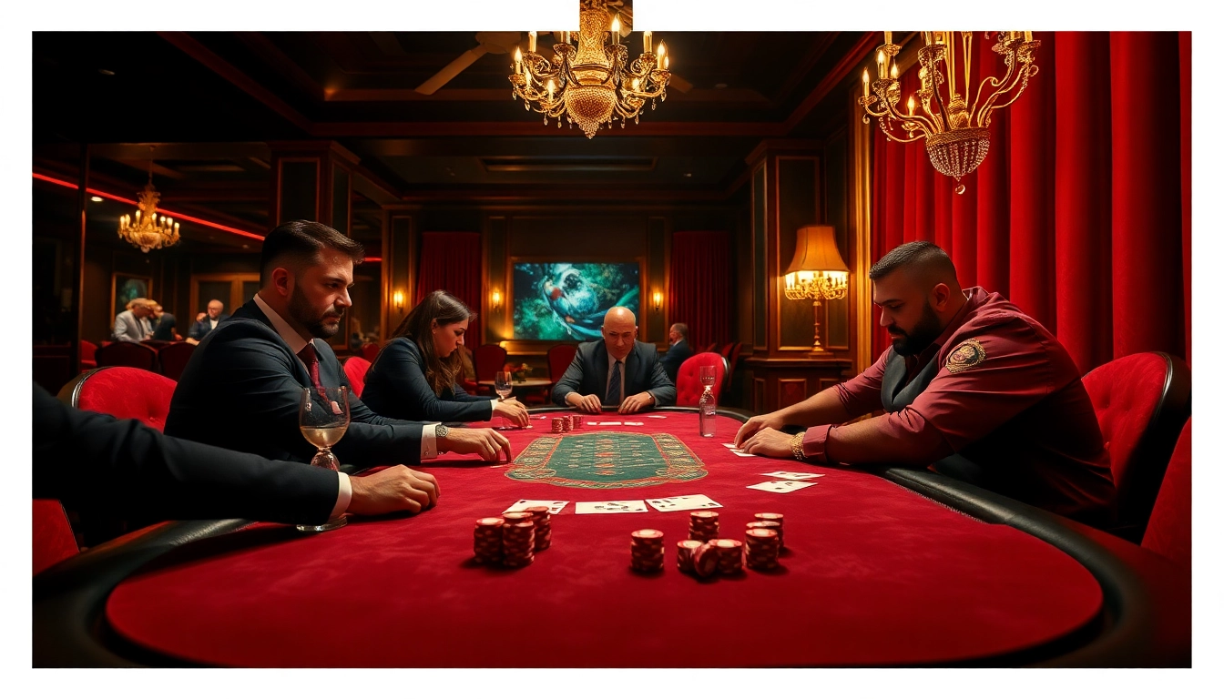 Engaging casino poker game highlighting players' excitement and polished elements.