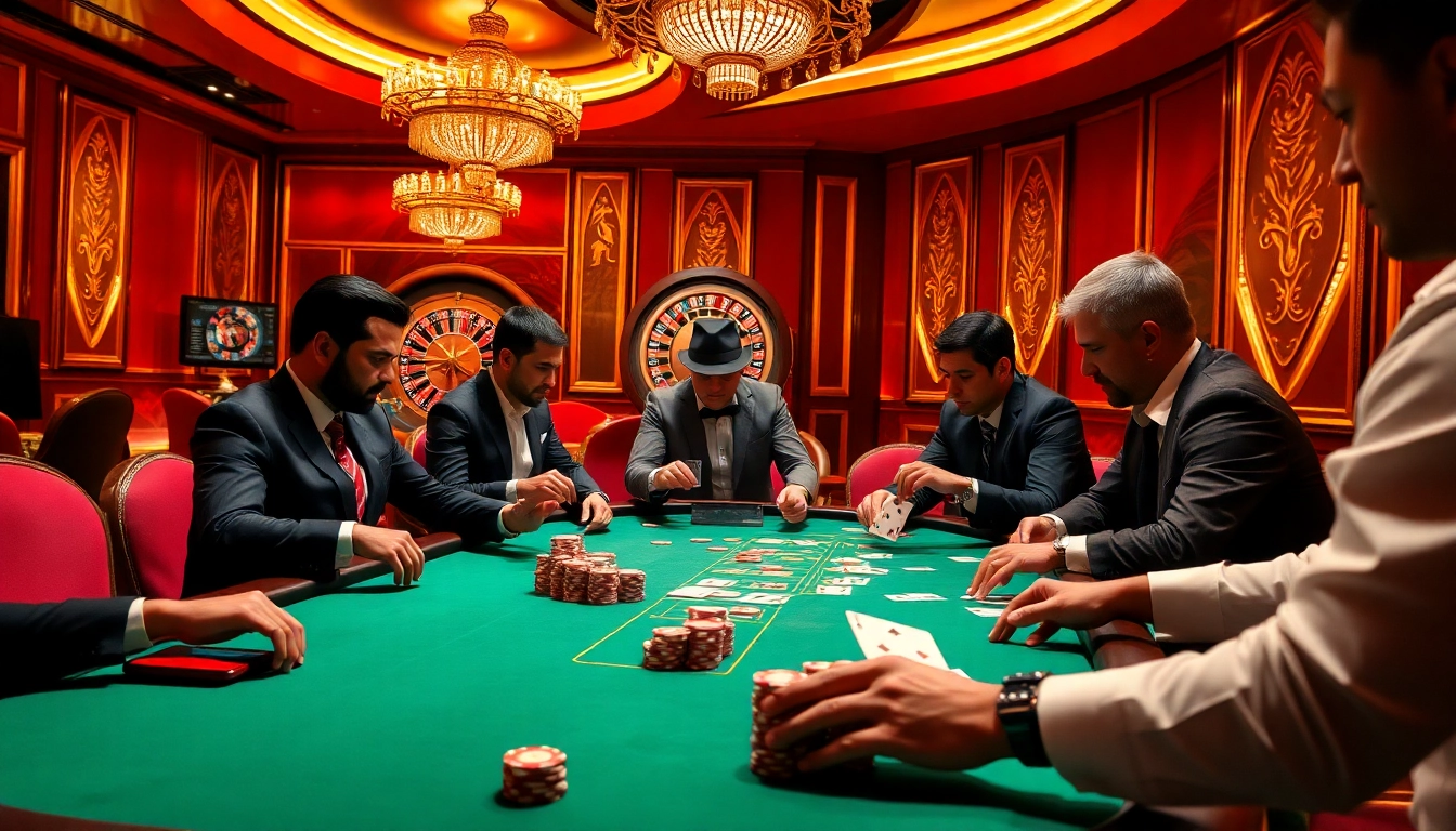 Engaging casino atmosphere showcasing a poker game utilizing 링크모음 for strategic play.