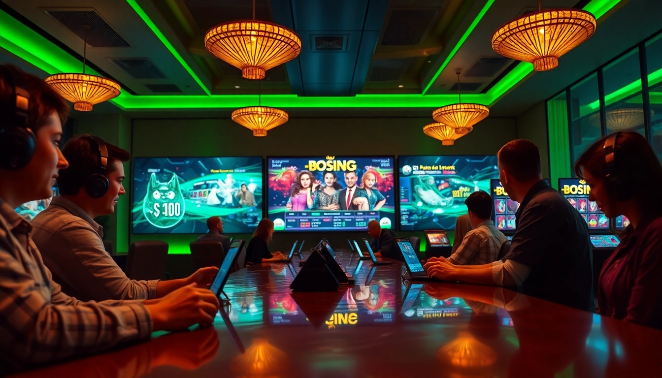 Engaging online gambling scene at bolagacor with players enjoying interactive casino games.