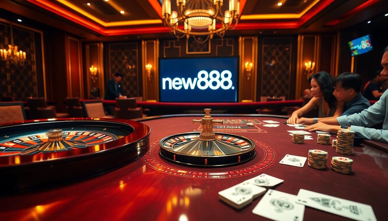 Experience high-stakes excitement with new888 at a luxurious casino table.