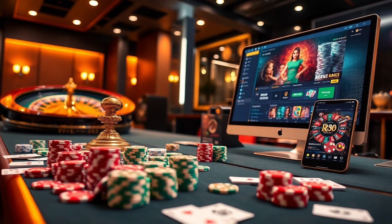 Experience the thrill of RR88 online gambling with vibrant casino tables and exciting gameplay.