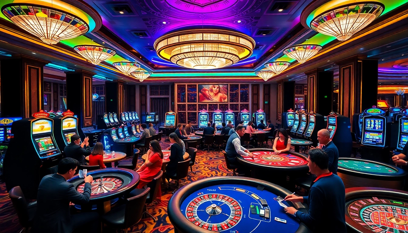 Exciting gambling scene showing players engaged in the action, emphasizing đăng nhập mu88 for online gaming.