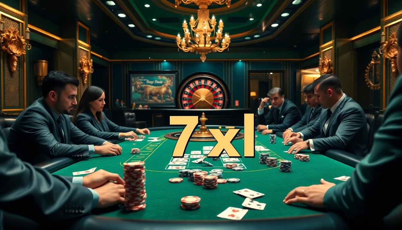 חוויה של פוקר בסיכון גבוה באמצעות פלטפורמת 7xl בסביבת קזינו יוקרתית.