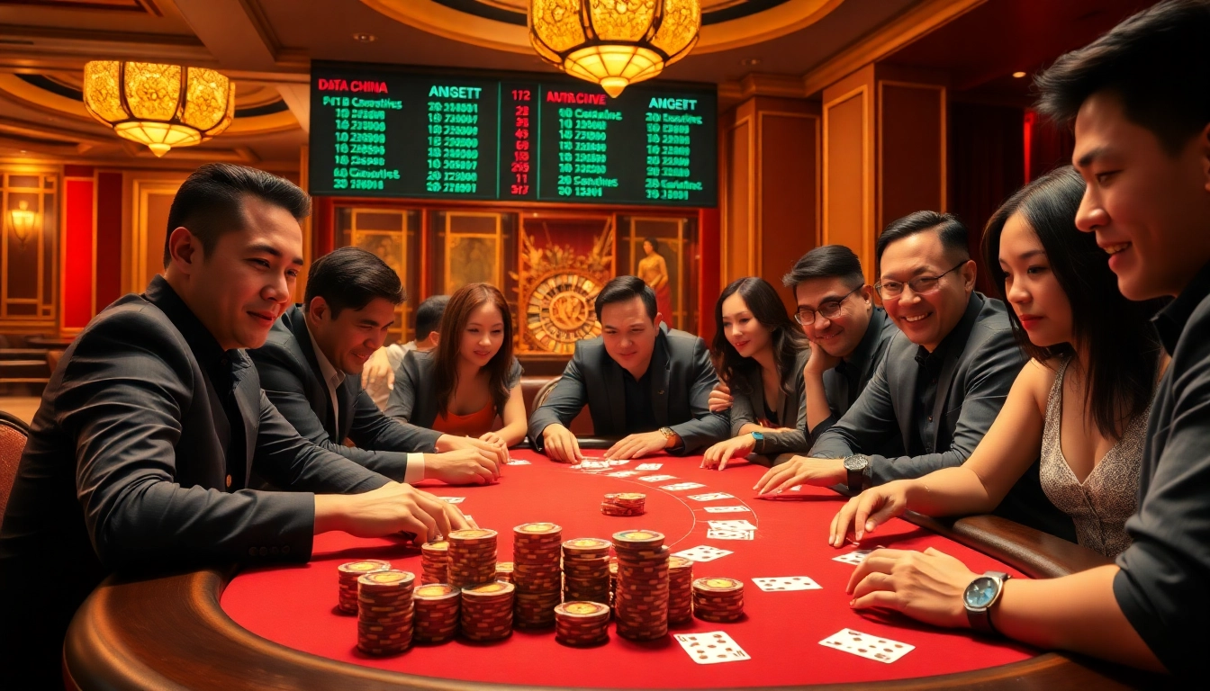 Exciting poker scene showcasing diverse players with data china stats enhancing strategic gameplay.